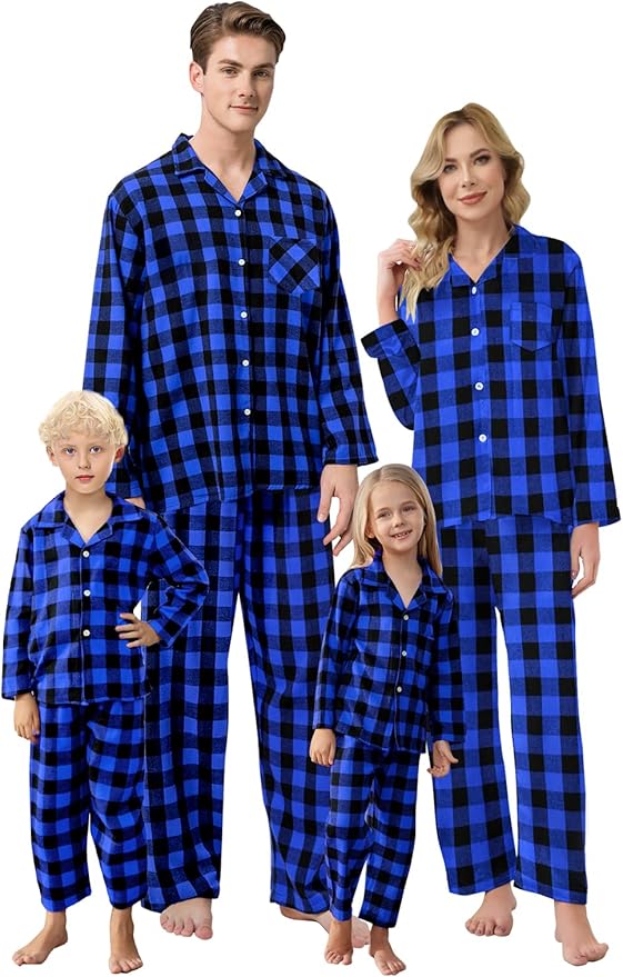 Schbbbta Family Matching Pajamas Holiday Sleepwear Long Sleeve Pjs Sets