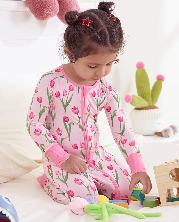 babee Reshinee Viscose Derived from Bamboo Baby Footie Pajamas Convertible - Image 9