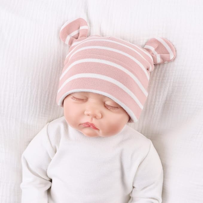Pesaat Newborn Hospital Hat 0-12Months Preemie Boys Girls Beanie Solid Infant - Image 3