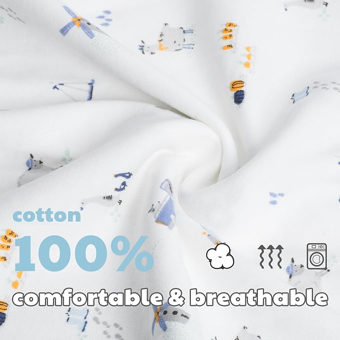 3-Pack 100% Cotton Baby Boy Rompers, 0-24Months Short Sleeve Toddler Romper - Image 5