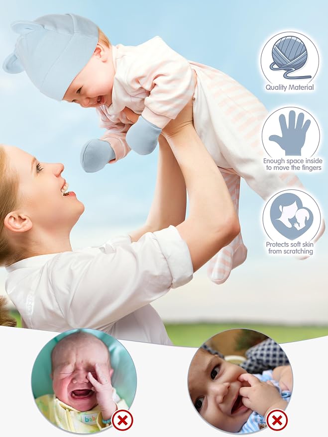 Geyoga 12 Pcs Baby Hat | Newborn Hats Mittens - Image 3