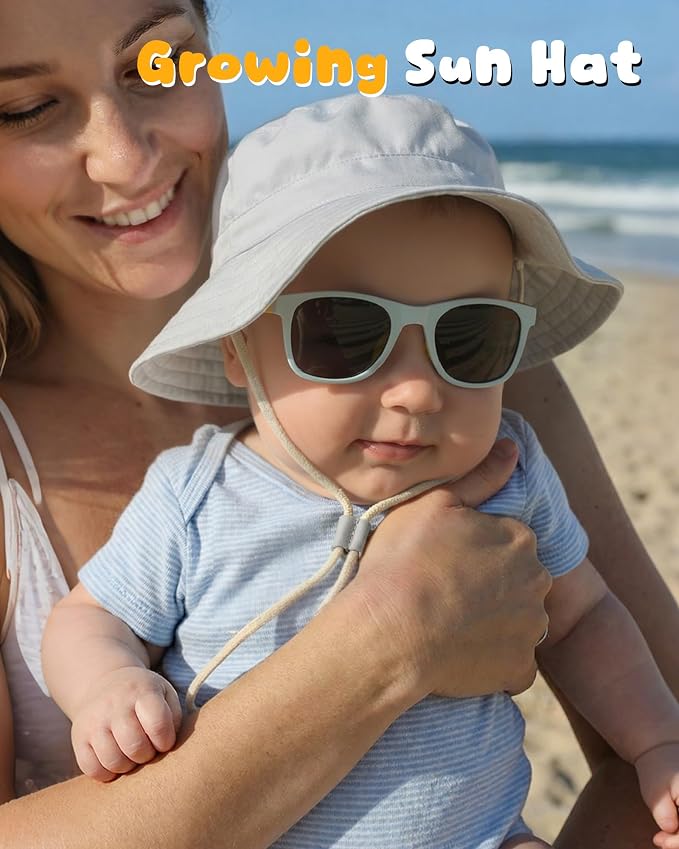 Baby Sun Hat for Toddler Kids Bamboo Rayon Bucket Hat Summer Beach Sun - Image 6