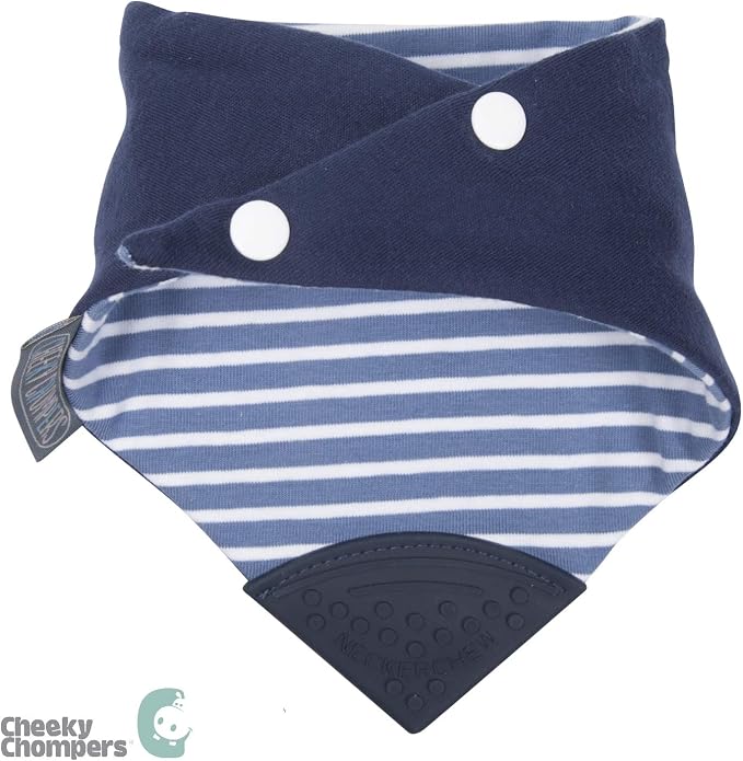 Cheeky Chompers Neckerchew Teething Bib, 2-in-1 Bandana Style Bib w/Food Grade - Image 9