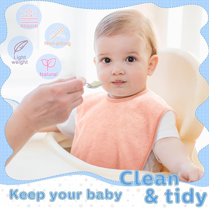 Hercicy Full Coverage Pullover Toddler Baby Bibs | Terry Cloth Bibs - Image 5