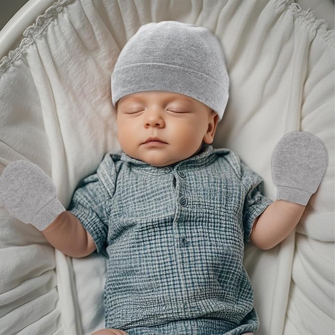 Baby Hats and Mittens Newborn Hats Gloves Infant Beanie Soft Cap Mitten Sets - Image 2