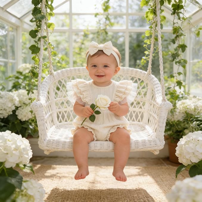 TITKKOP Ruffle Bubble Romper for Baby Girl | One-Piece Shorts Jumpsuit | Summer - Image 2