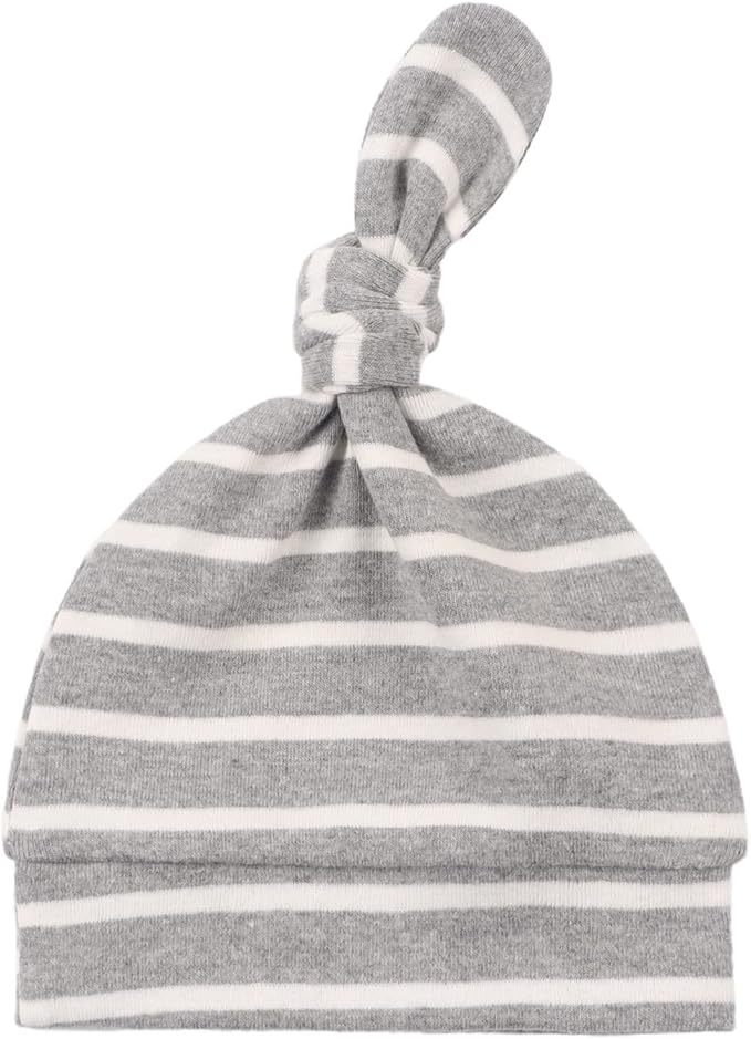 JANGANNSA Newborn Baby Hat Infant Baby Boys Beanie Top Knot Stretchy Hats for Girls 100% Organic Cotton