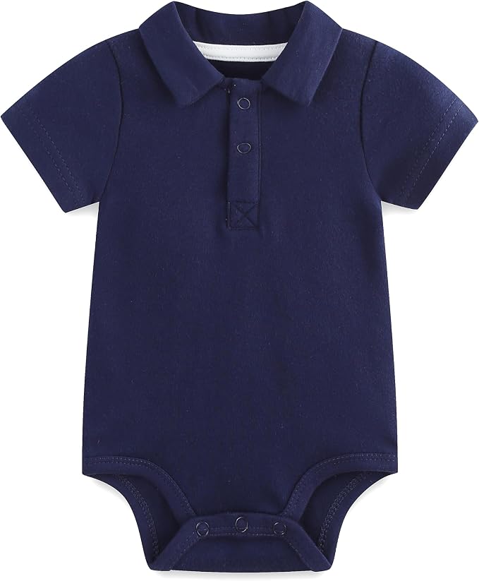 Baby Girl Collared Onsie Polo Bodysuit Boy Cotton Romper Short Sleeve 0~24M by Unknown
