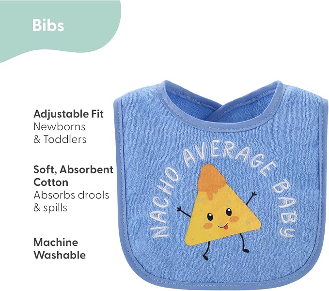 The Peanutshell Baby Boy Terry Bibs Set of 10-100% Cotton, Absorbent Baby Bibs - Image 2