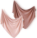 2 Pack Newborn Swaddle Blanket, Ultra Soft Stretchy Jersey Knit Extra Large by BUYNOW