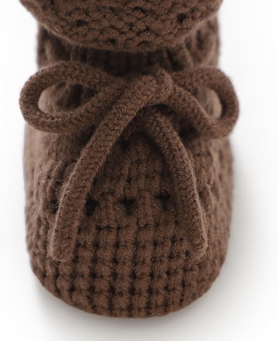 Baby Booties 100% Cotton Knitted Newborn First Cozy Warm Crib Shoes - Image 6