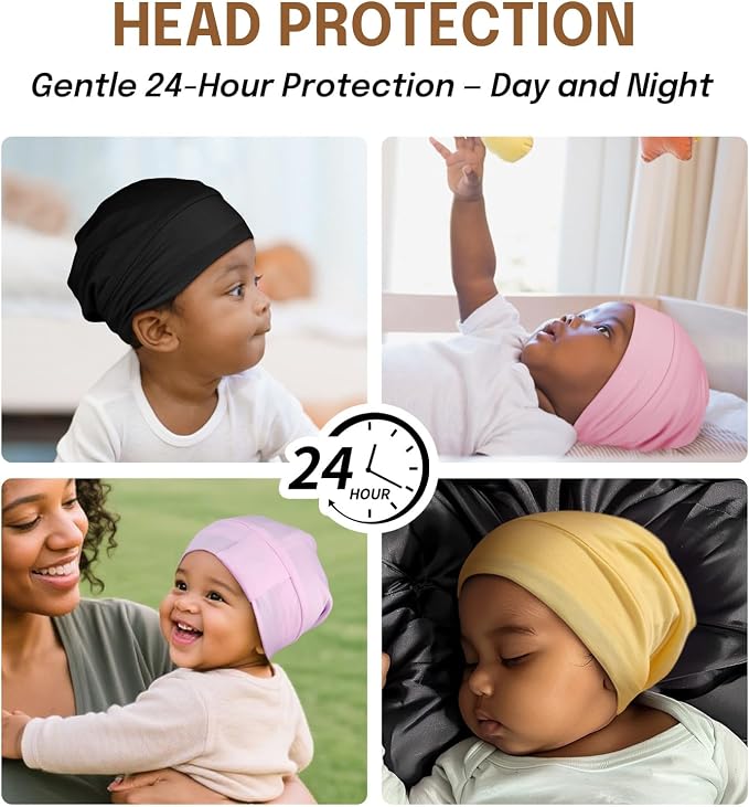 Fittia Baby Bonnet for 0-6 Months, Silky Satin Bonnet for Sleeping, Smooth for - Image 5
