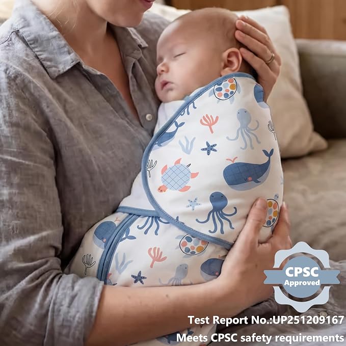 Baby Swaddle Sleep Sack 0-3 Months, Cotton Swaddles - Image 2