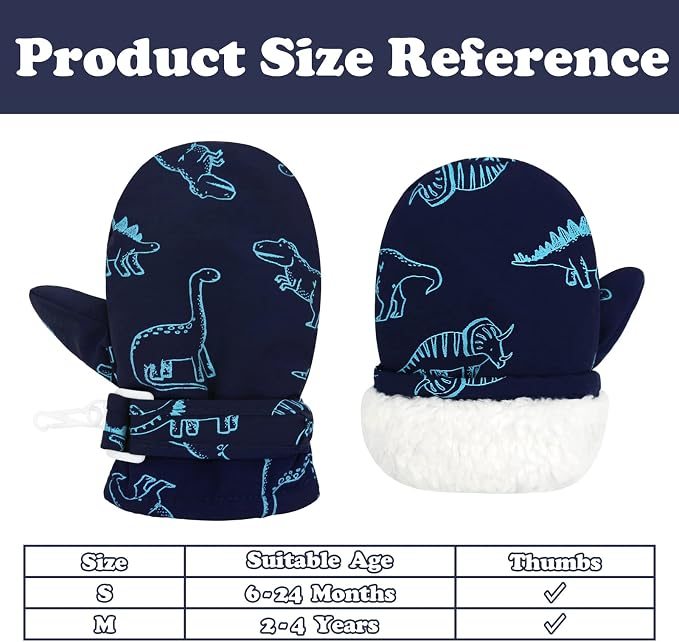 Sarfel Toddler Mittens Waterproof Toddler Gloves Baby Winter Mittens Toddler - Image 6