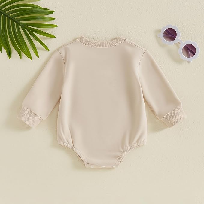 VISGOGO Newborn Infant Baby Boy Girls Oversized Romper Little Dude Sweater Onesie Coming Home Outfit Neutral Clothes