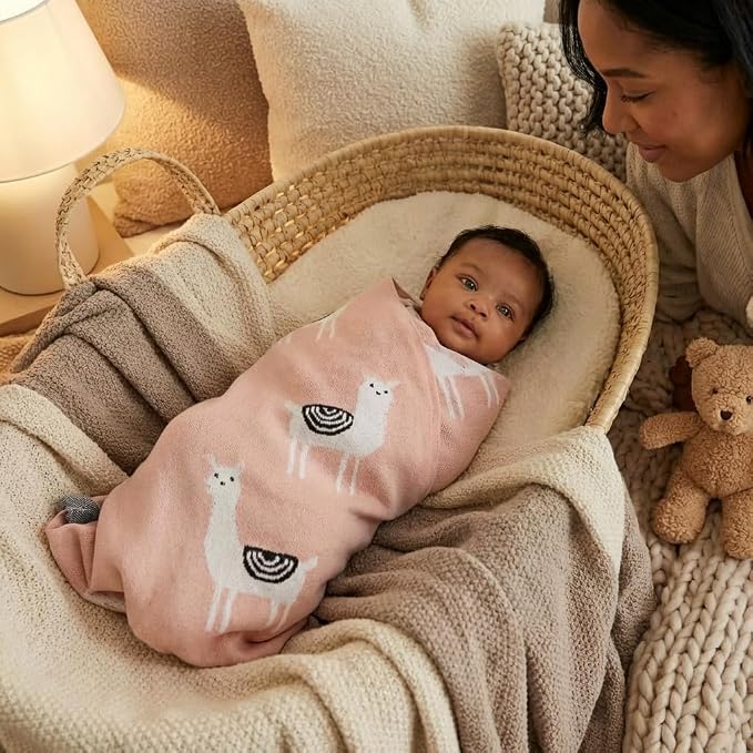 Knit Swaddling Baby Blanket - Image 4