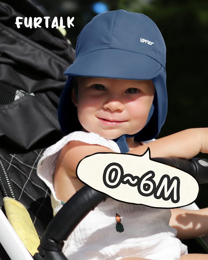 FURTALK Baby Sun Hat with Neck Flap UPF 50+ Toddler Quick Dry Swim Hat | UV - Image 5