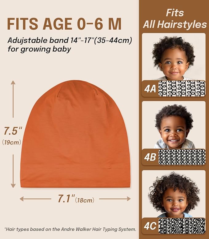 Fittia Baby Bonnet for 0-6 Months, Silky Satin Bonnet for Sleeping, Smooth for - Image 3