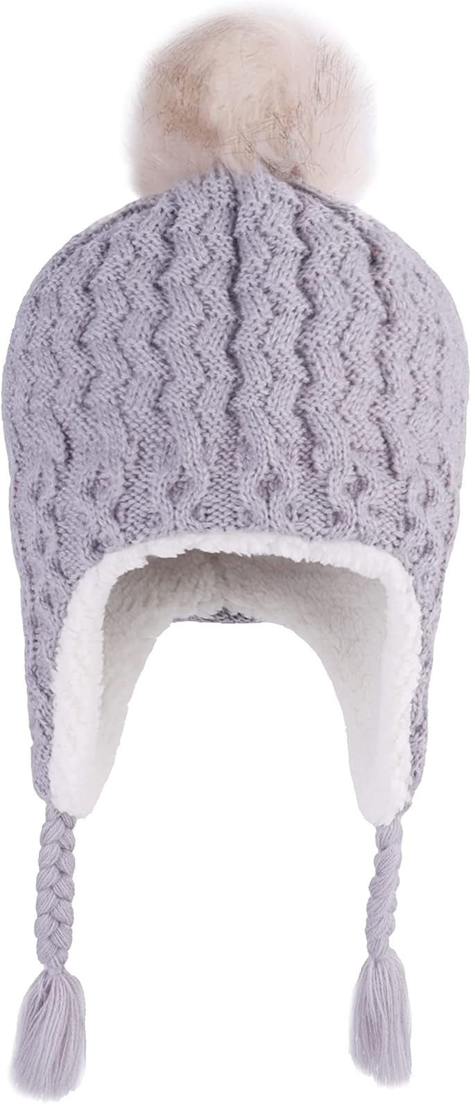 LANGZHEN Toddler Kids Infant Winter Hat,Earflap Knit Warm Cap Fleece Lined Beanie for Baby Boys Girls