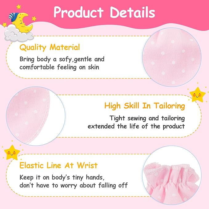 Geyoga 24 Pairs Newborn Baby Mittens No Scratch - Image 3