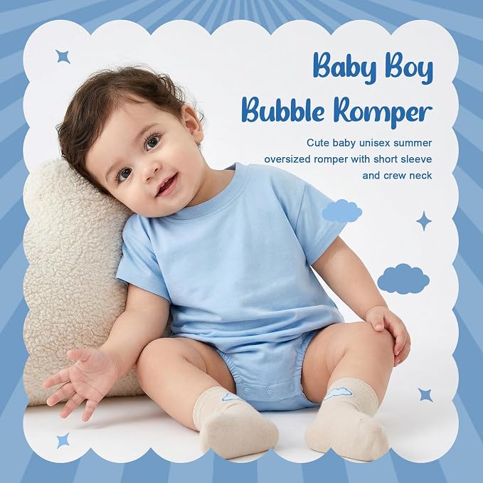 Bafeicao Baby Boy Girl Bubble Romper Infant Toddler T-Shirt Bodysuit | Organic - Image 6