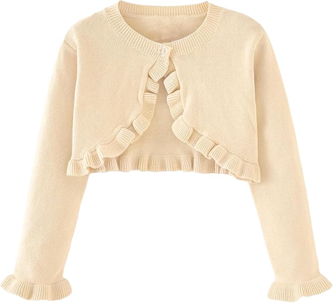 Toddler Girls Cardigan Sweater Bolero Shrug Baby Kids Long Sleeve Cropped Dress by Miccina