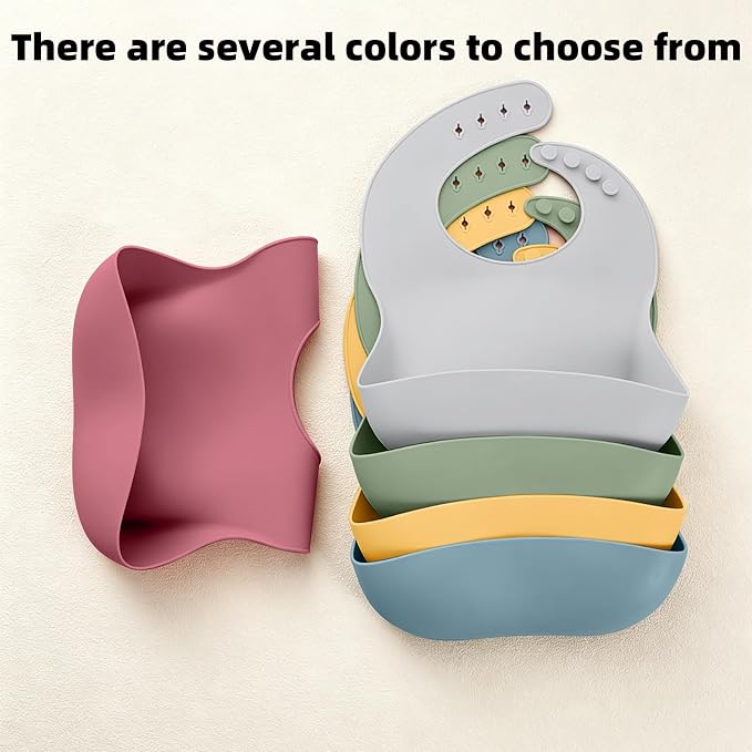 Set of 3 Silicone Bibs for Babies Toddler, Soft Adjustable Bibs for Baby Girl - Image 11