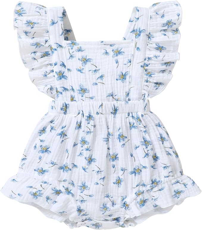 YOUNGER TREE Toddler Baby Girl Ruffled Sleeveless Romper Casual Summer Jumpsuit by YOUNGERTREE