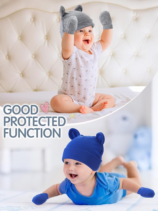 Geyoga 12 Pcs Baby Hat | Newborn Hats Mittens - Image 4