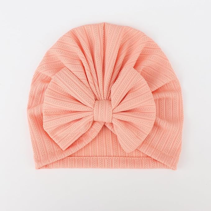 DRESHOW BQUBO 5 Pieces Newborn Baby Turban Hats Bow Baby Infant Beanie - Image 7