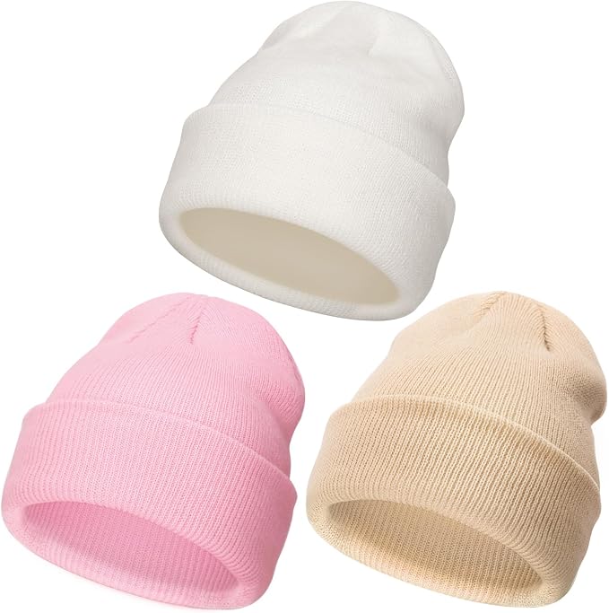 DRESHOW BQUBO 3 Pack Baby Beanies Toddler Kids Winter Hats Soft Knit Hat - Image 9