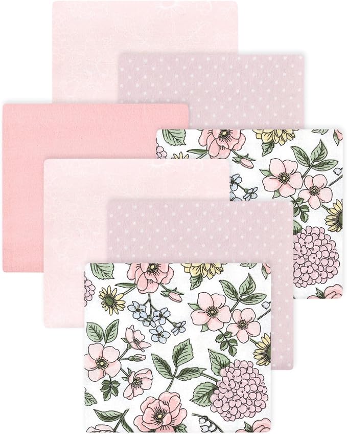 Little Treasure Hudson Baby Cotton Poly Flannel Receiving Blankets Multipack by HudsonBaby