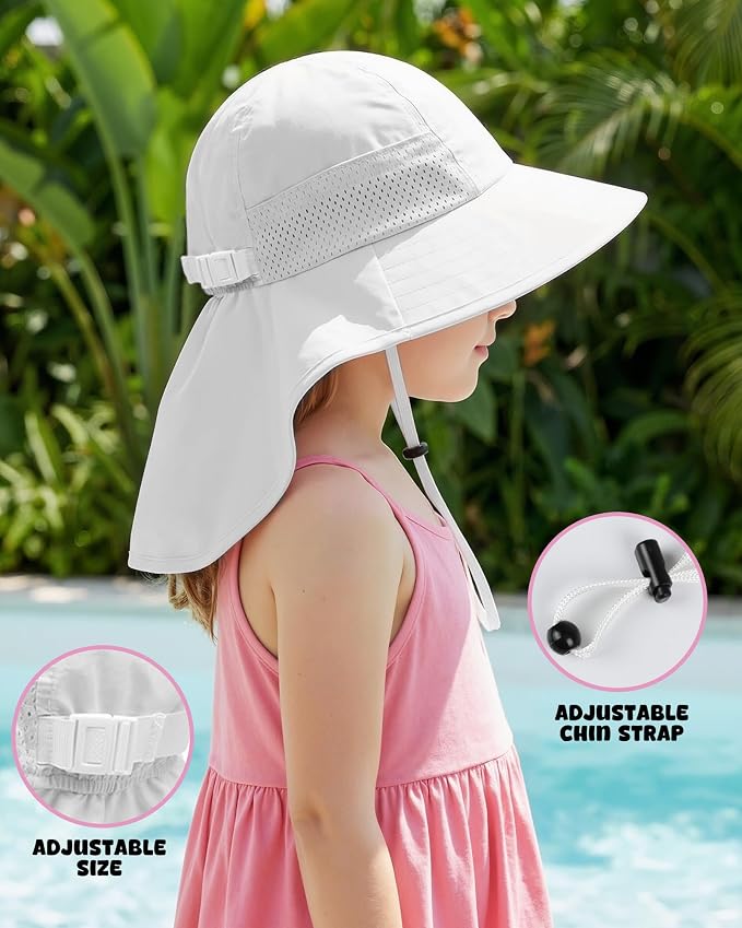 Toddler Baby Sun Hat Kids Summer Beach Essentials Adjustable Beach Hats - Image 2