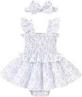 YOUNGER TREE Baby Girl Clothes Ruffle Romper Boho Dress Summer Cake Smash by YOUNGERTREE