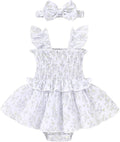 YOUNGER TREE Baby Girl Clothes Ruffle Romper Boho Dress Summer Cake Smash by YOUNGERTREE