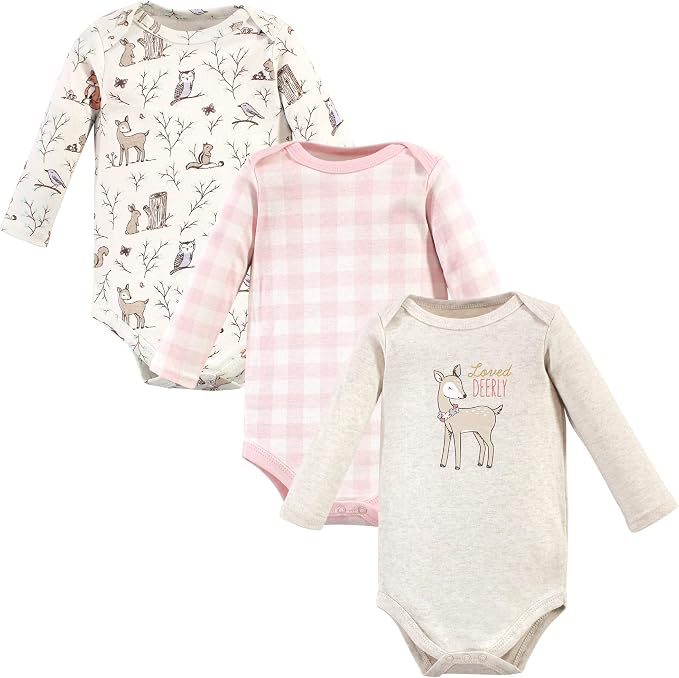 Hudson Baby Baby Girls' Cotton Long-sleeve Bodysuits 3-pack by HudsonBaby