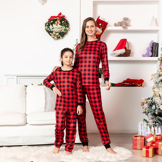 Schbbbta Family Matching Pajamas Holiday Sleepwear Long Sleeve Pjs Sets