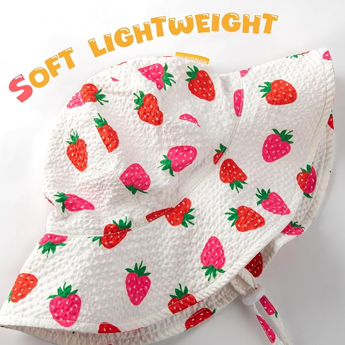 HONGTEYA Baby Sun Hat Wide Brim Adjustable Toddler Beach Bucket Hat | Soft - Image 5