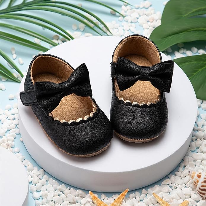 Meckior Infant Baby Girls Soft Sole Bowknot Princess Wedding Dress Mary Jane - Image 4