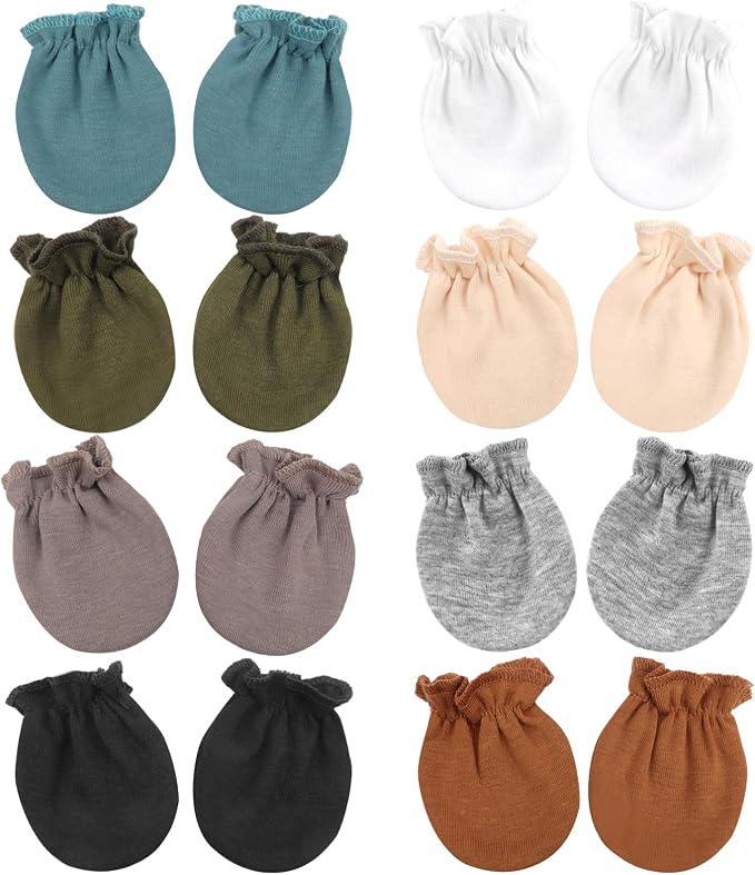 BQUBO Newborn Infant Toddler Mittens No Scratch Cotton Elastic Wrist Gloves by DRESHOW