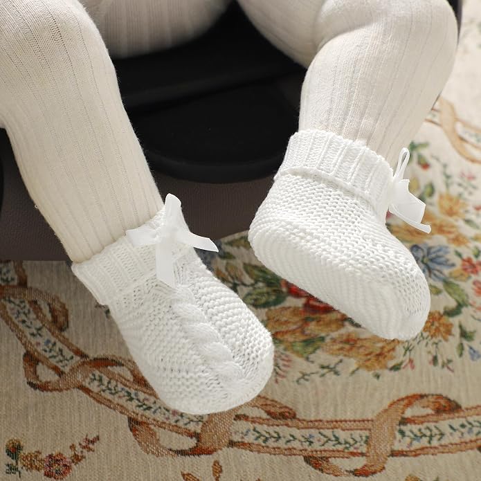 Baby Booties Newborn 100% Cotton Cozy Knit First Shoes | Soft Cute Shower Gift - Image 2
