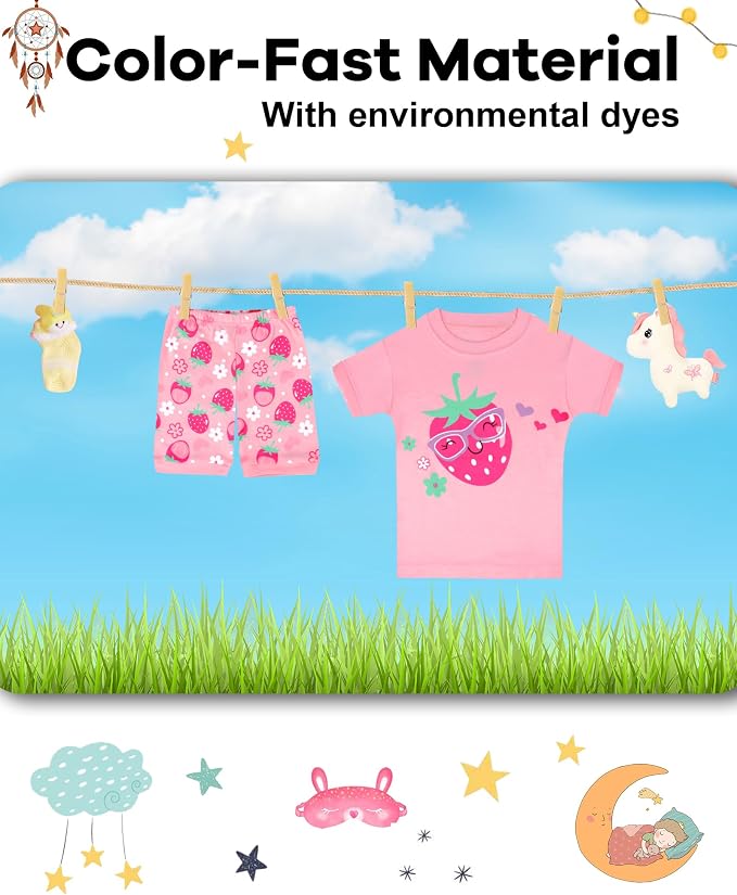 DAUGHTER QUEEN Girls Summer Pajamas Set 4 Pieces 100% Cotton Sleepwear Size 18 - Image 7
