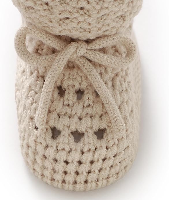 Baby Booties 100% Cotton Knitted Newborn First Cozy Warm Crib Shoes - Image 6