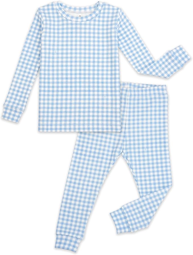 moimoln Cotton Modal Baby Toddler Pajamas Check Solid Leopard 6M-8Y by moimoln