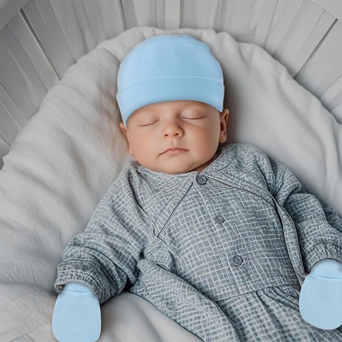 Baby Hats and Mittens Newborn Hats Gloves Infant Beanie Soft Cap Mitten Sets - Image 4