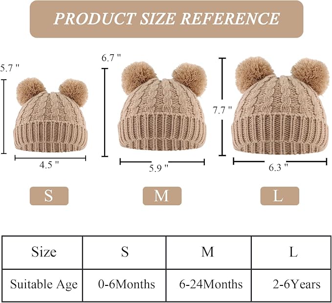 Yuoahcn Baby Girl Beanie Winter Baby Boy Hat Pom pom Warm Infant Toddler Cold - Image 6