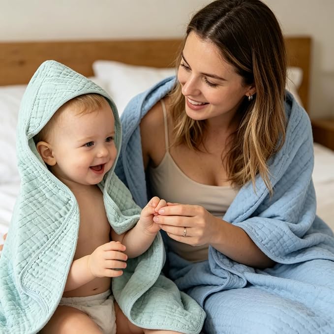 Muslin Hooded Baby Towels Baby Bath Towel - Image 4