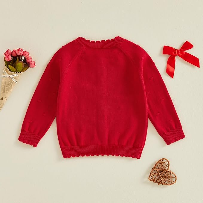 Baby Girl Cardigan Long Sleeve Button Up Sweater Toddler Girl Fall Outfits - Image 2