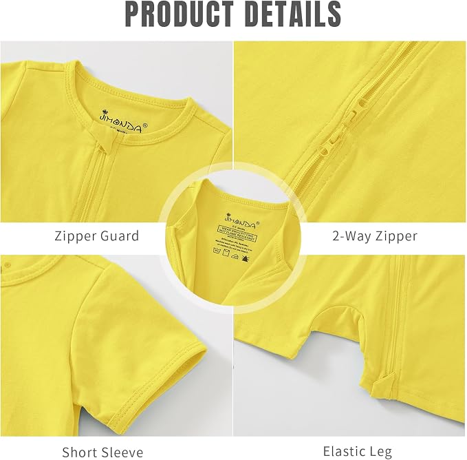 Jimonda Baby Rompers Cotton Boys Girls Short Sleeve Sleepers Pajamas Pjs | Two - Image 5