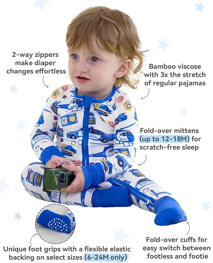 babee Reshinee Bamboo Viscose Baby Footie Pajama, Zipper Sleeper Boys Girls | - Image 2